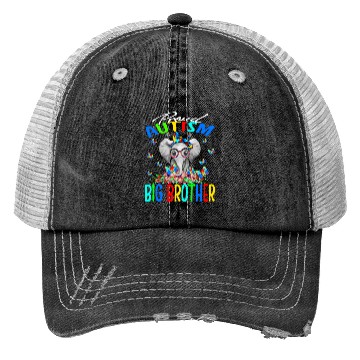 Discover Proud Autism Big Brother Elephant Trucker Hats
