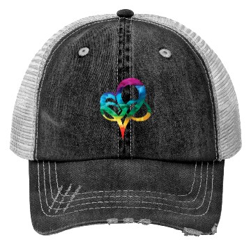 Discover LGBTQ Rainbow Heart Pride Heart Gift LGBTQ+ Trucker Hats