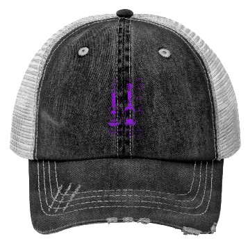 Discover Neon Purple Ukulele Da Vinci Blueprint Trucker Hats