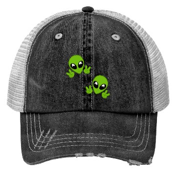 Discover cute aliens chibi Trucker Hats