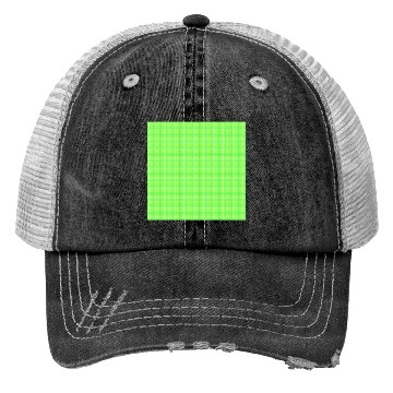 Discover Easter Grass Colors of Spring Plaid Pattern Trucker Hats
