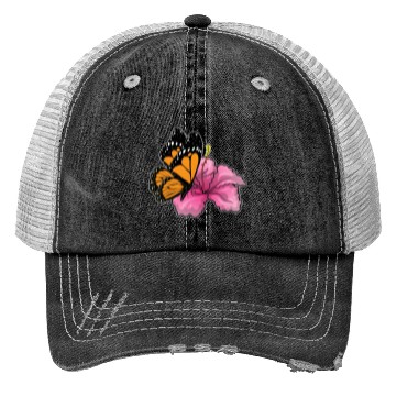 Discover Butterfly Hibiscus Flower Trucker Hats