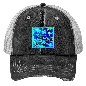 Discover Blue Starry Night Sky Painting. Buy Now Trucker Hats