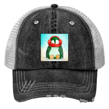 Discover Sleepy Penguin Taking a Nap Trucker Hats