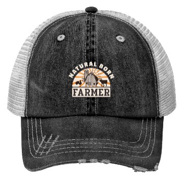 Discover Natural Born Farmer Funny Farmer Trucker Hats
