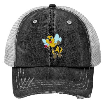 Discover Bee With Flower Trucker Hats