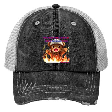 Discover Stay Calm FireFighter Bear Trucker Hats