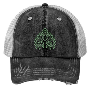 Discover Tree of Life with Hearts Two Color Vector Trucker Hats