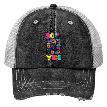 Discover 90s Vibe - I Love The 90s - Retro 90s Neon Trucker Hats