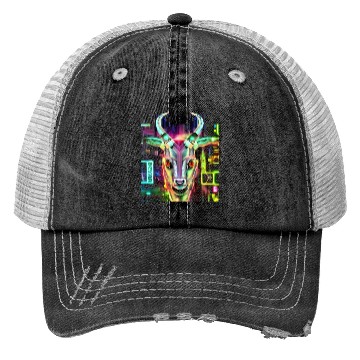 Discover Neon Baphomet Trucker Hats