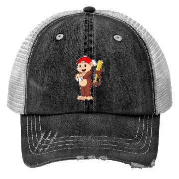 Discover Monkey At Baseball With Baseball Bat Trucker Hats