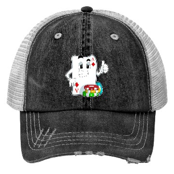 Discover Poker Card With Poker Chips Trucker Hats