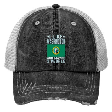 Discover Washington Flag US State Trucker Hats
