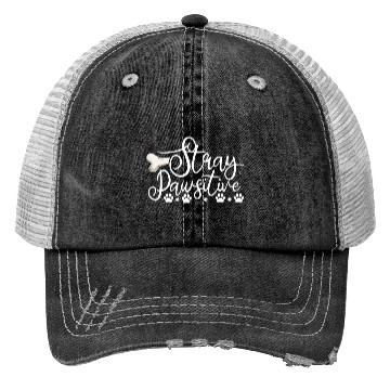 Discover Stray Pawsitive Dog Paw Positive Vibe Animal Bone Trucker Hats