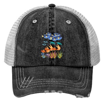 Discover fish design Trucker Hats