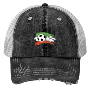 Discover Ireland Irish Soccer Ball Flag Trucker Hats