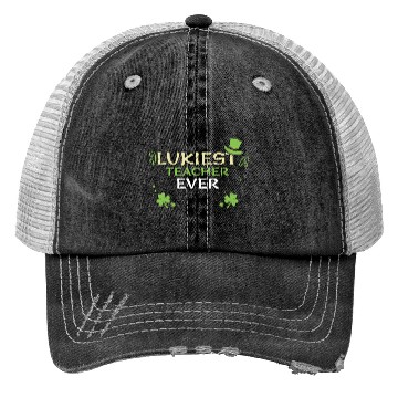 Discover Lukiest Teacher Ever Trucker Hats