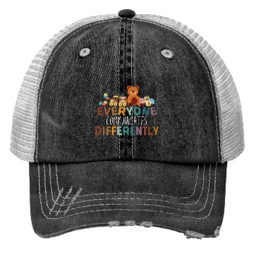 Discover Everyone Communicates Differently Autism Awareness Trucker Hats