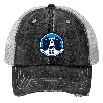 Discover Border Collie Round Portrait Trucker Hats
