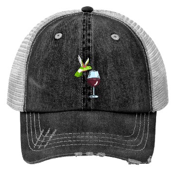 Discover Hummingbird Drinking Wine Birdwatching Hummingbird Trucker Hats