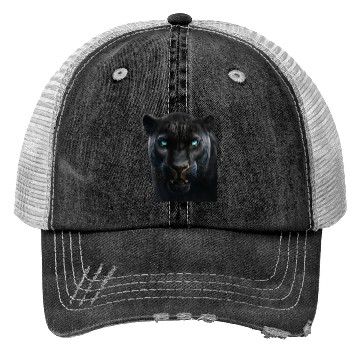 Discover Black panther with blue eyes design wild animal Trucker Hats