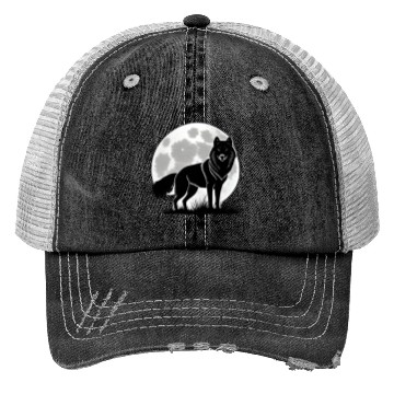 Discover Wolf howling at the moon graphic Trucker Hats