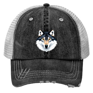 Discover Wolf howling at the moon graphic Trucker Hats