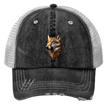 Discover Brown Wolf Graphic Trucker Hats