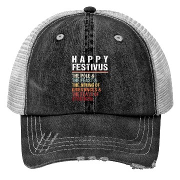 Discover Happy Festivus Christmas Holiday Retro Vintage Trucker Hats
