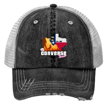 Discover Converse Texas EST 1961 Comic Trucker Hats Design