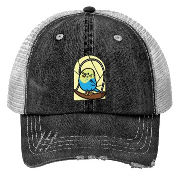 Discover Cartoon Parakeet Bird I Kids Parakeet Trucker Hats