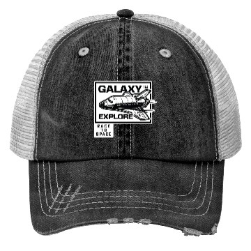 Discover Galaxy Explore Race To Space. Trucker Hats