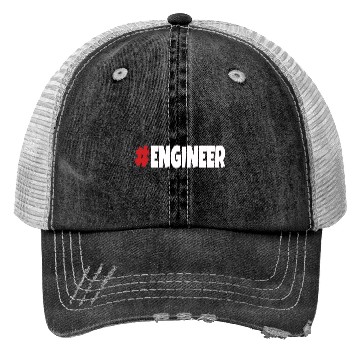 Discover #engineer red&white Trucker Hats