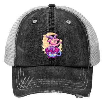 Discover Pastel Goth Kawaii Baphomet Tea Trucker Hats