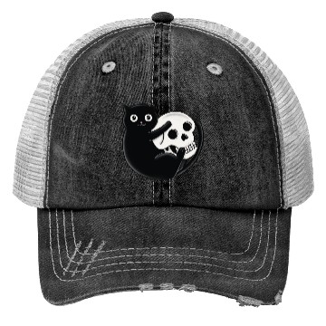 Discover Cat And Skull Trucker Hats