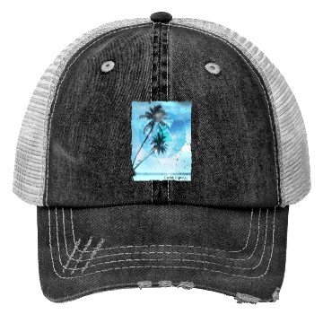 Discover Artistic Cape Coral Florida Palm Tree Vacation Trucker Hats