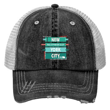 Discover New York City Green Trucker Hats