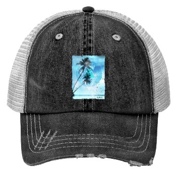 Discover Artistic Dubai United Arab Emirates Palm Tree Trucker Hats