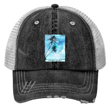 Discover Artistic Dominican Republic Palm Tree Vacation Trucker Hats