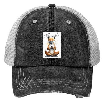 Discover Fox Power Yoga Teacher Animal Humor Namaste Karma Trucker Hats