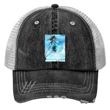 Discover Artistic Saint Lucia Palm Tree Vacation Trucker Hats