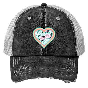 Discover LOVE IS THE CURE (blue) Trucker Hats