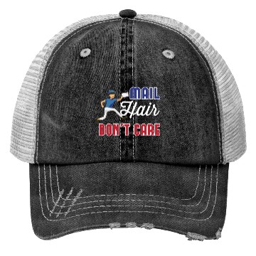 Discover Postal Worker Mail Hair Dont Care Trucker Hats