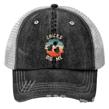 Discover Chicks Dig Me Funny Easter Chicken Trucker Hats