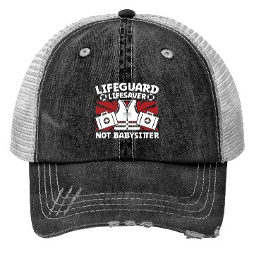 Discover Lifeguard lifesaver not babysitter pool guard Trucker Hats