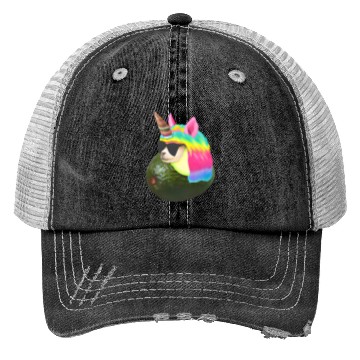 Discover Happy unicorn avocado Trucker Hats