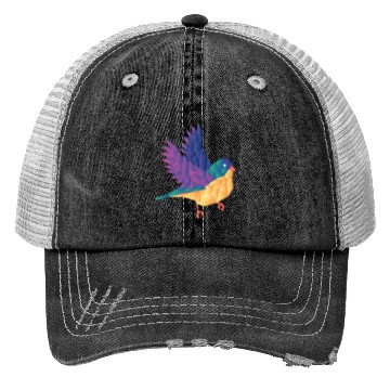 Discover Polygon Shape Multi Colored Bird Pattern Nature Trucker Hats