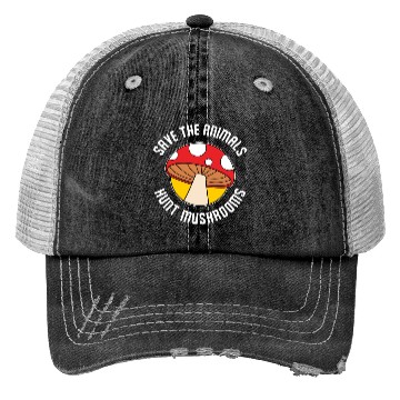 Discover Save The Animals Hunt Mushrooms Morel Mushroon Trucker Hats