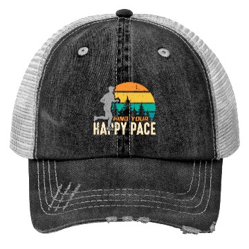 Discover Trail Running Find Your Happy Pace Retro Running Trucker Hats
