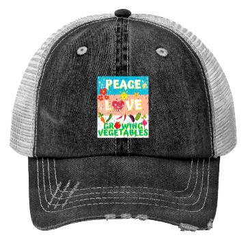 Discover Peace love Vegetables design for him cool Trucker Hats